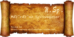 Mérész Szilveszter névjegykártya